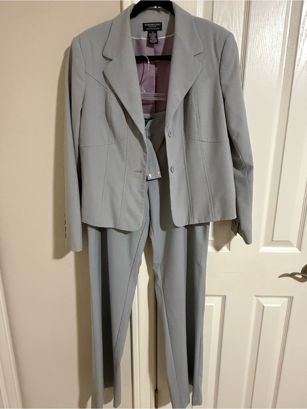 Worthington Gray with Lavender pin stripes Women's Suit Jacket and Pants